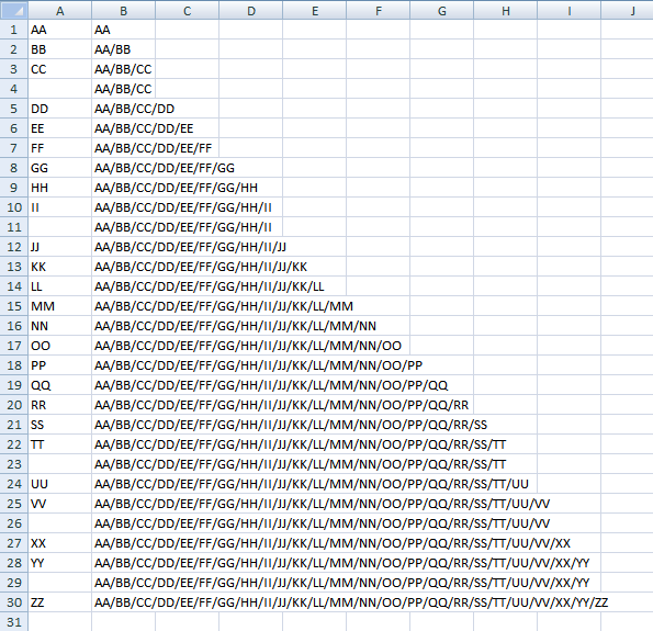 concatenate cells in excel