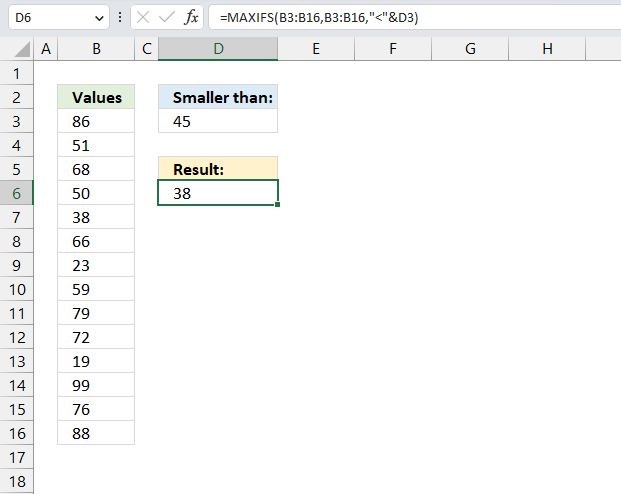 Find largest number smaller than