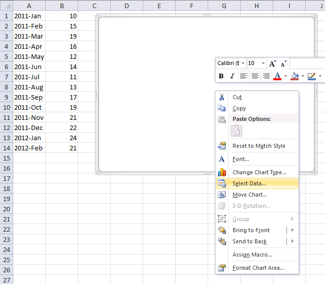 Dynamic Chart In Excel 2003