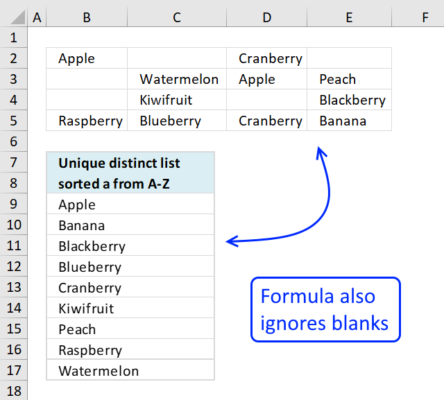 Excel Sort Using Array Formulas