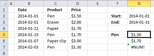 Return mutliple values vertically using a date range and a criterion