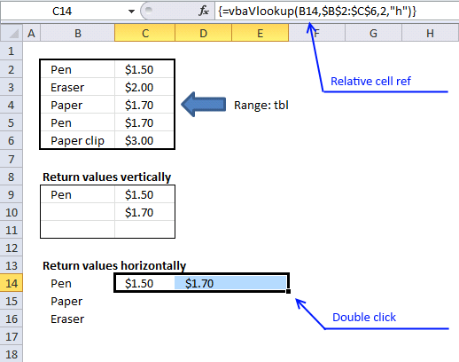 copy an array formula downwards