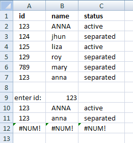 Picture of how to extract multiple records based on a condition using an array formula