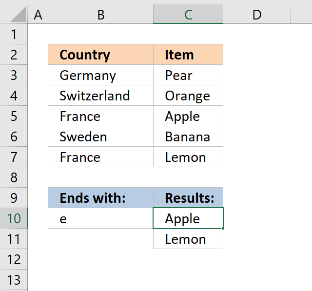 vlookup return multiple values ends with