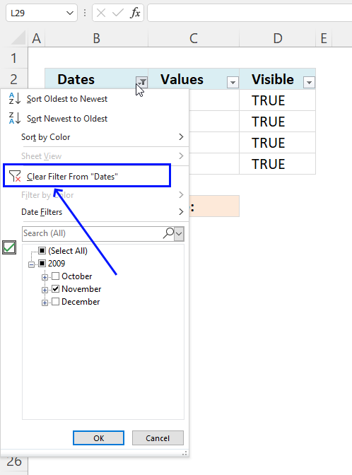 Most frequent value between two dates clear a filter autofilter