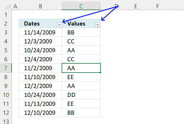 Most frequent value between two dates enable autofilter1