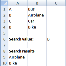 search multiple values