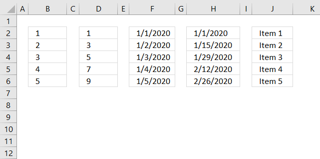 create number sequences using autofill