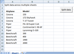 Split data across multiple sheets – VBA