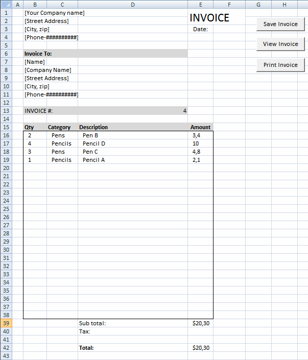 Create a print button invoice