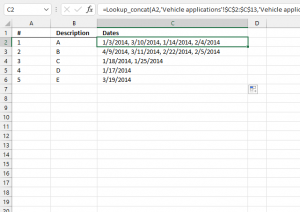 Lookup and return multiple values concatenated into one cell