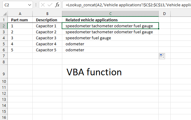 Lookup and return multiple values concatenated into one cell UDF