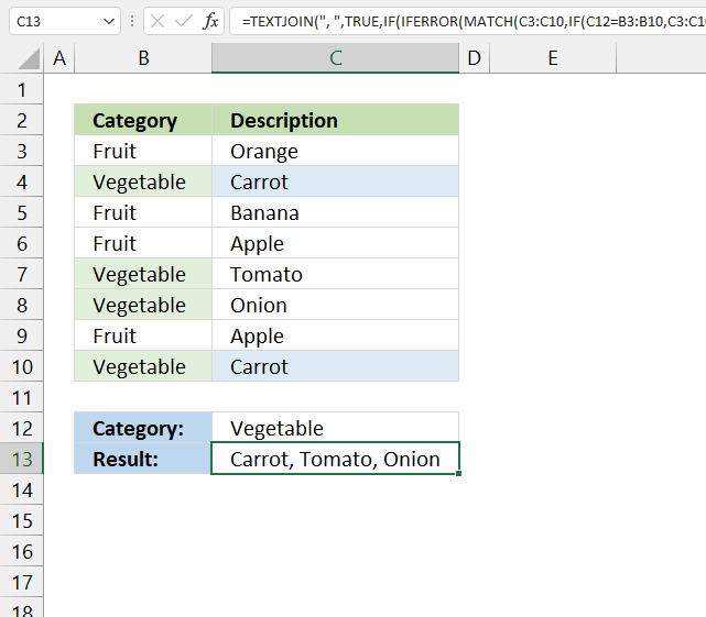 Lookup and return multiple values concatenated into one cell ignore duplicates