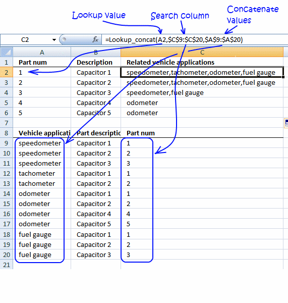 concatenate cell values