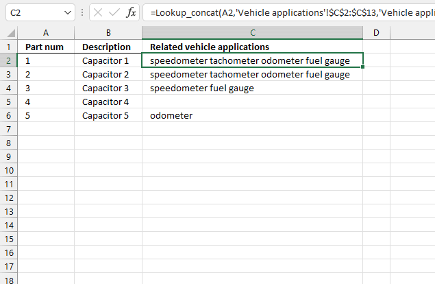 lookup and return multiple concatenated unique distinct values