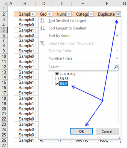 Extract unique distinct values from an Excel Table filtered list