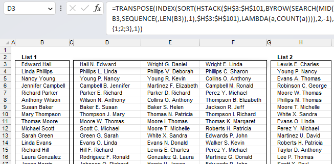 Fuzzy VLOOKUPS Excel 365 LAMBDA function