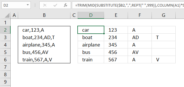 Text to columns any delimiting character