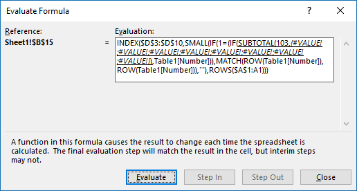 evaluate formula