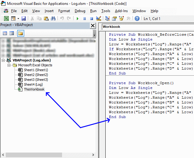 excel vba on save