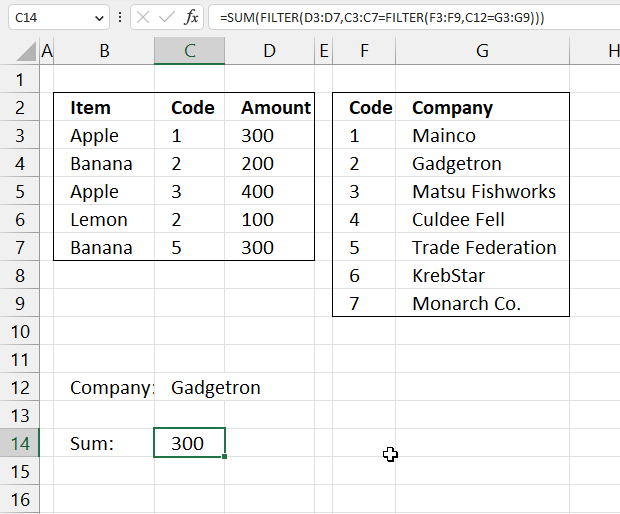 Sum values in a related table Excel 365