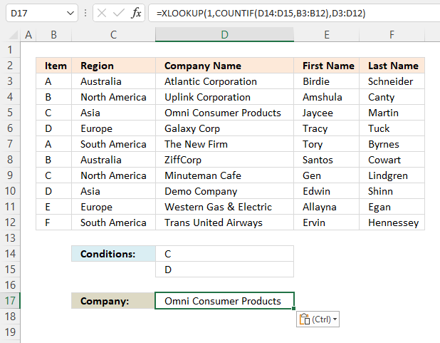 XLOOKUP OR logic multiple condiitons