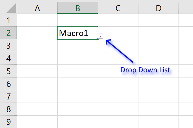 Run a macro from a drop down list arrow