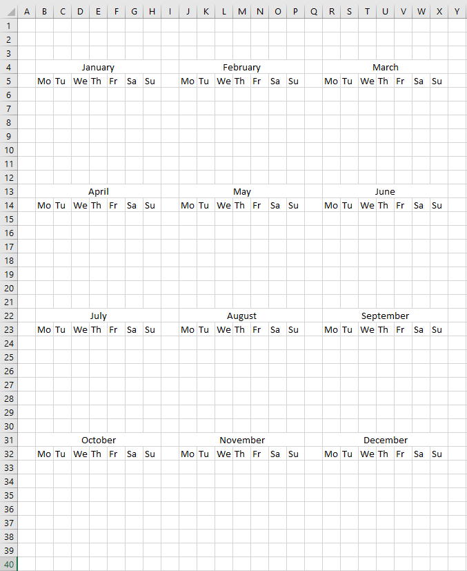 Highlight events in a yearly calendar build dates3