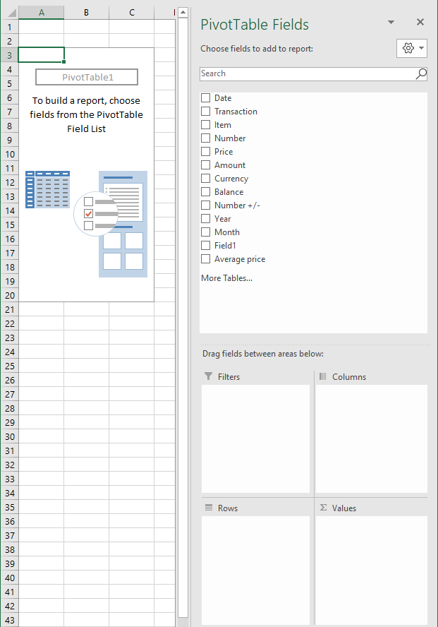 How to calculate totals of stock transactions based on dates Pivot Table1