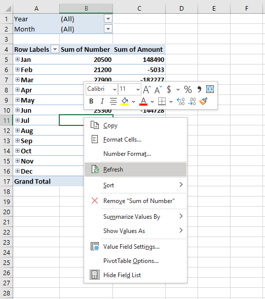How to calculate totals of stock transactions based on dates refresh