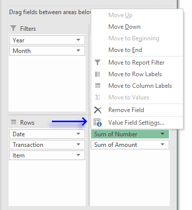 How to calculate totals of stock transactions based on dates value field settings