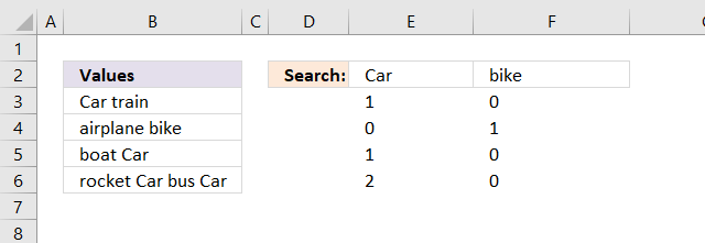 Count multiple text strings in a cell range array calculation4