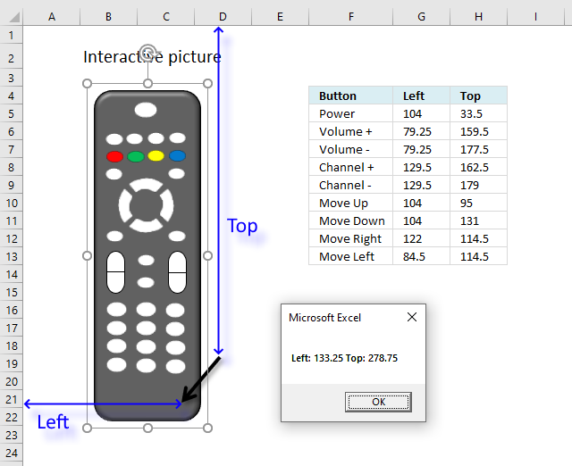 Move a shape using VBA identify left and top points