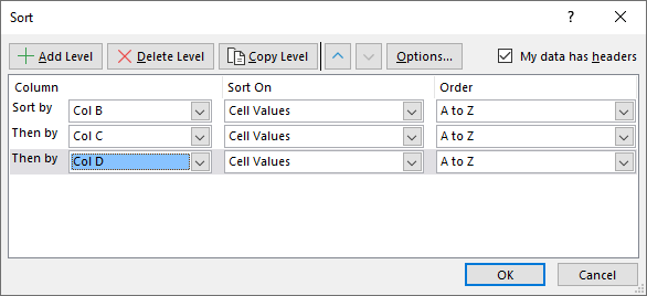 Sort a data set Filter and sort button2