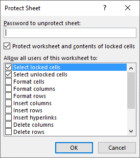 lock cells protect sheet