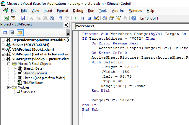 How to change a picture in a worksheet dynamically event code1