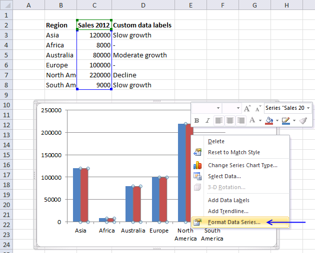 Bar Chart Labels Excel