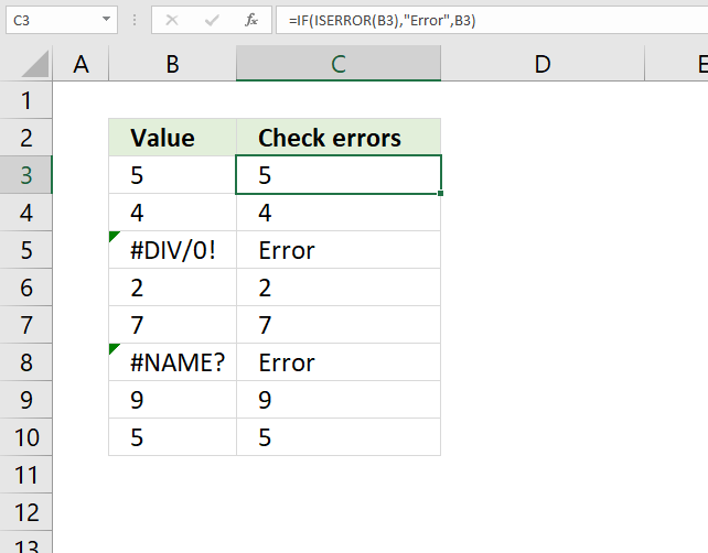 If function check if cell contains an error