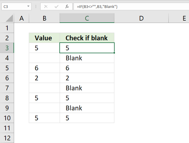 If function check if cell is blank