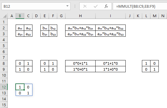 MMULT function dynamic arrays