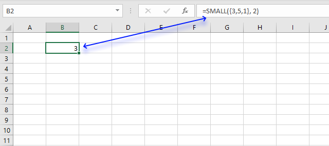 SMALL function array constants