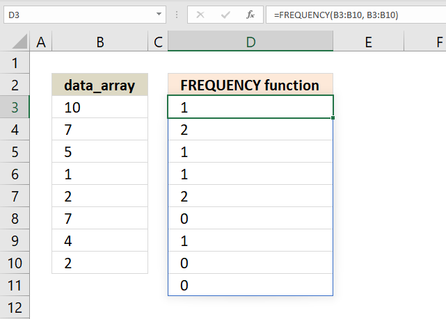 FREQUENCY function random numbers