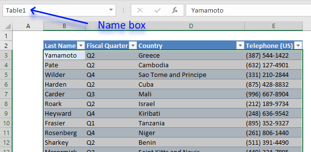 Easily select data using hyperlinks reference Excel Table