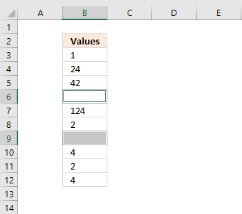 select blank cells