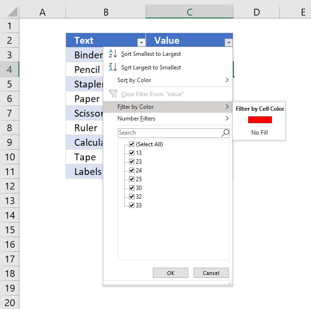 Count Conditional formatted cells in an Excel Table