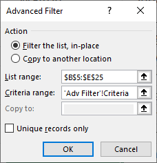 Lookup with an unknown number of criteria new advanced filter dialog box