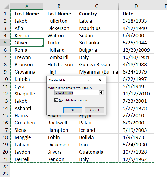 Lookup with an unknown number of criteria new create Excel Table