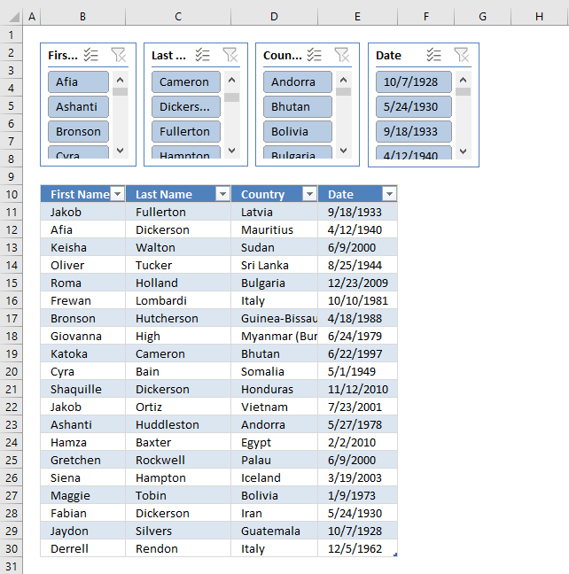 Lookup with an unknown number of criteria new slicers