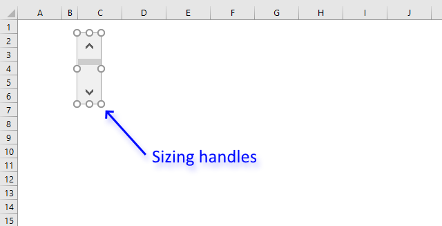 Scroll bar sizing handles