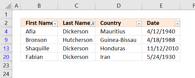 Wildcard lookups and include or exclude criteria filter tool contains list